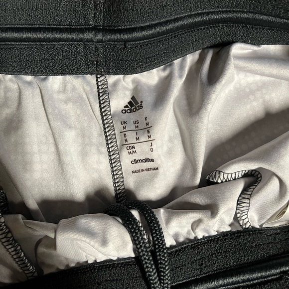 ADIDAS men’s athletic shorts - black and white designed - size medium - Picture 2 of 2